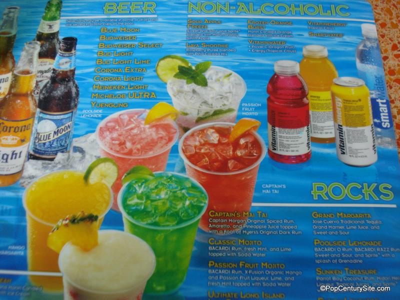 Petals Pool Bar Drink Menu